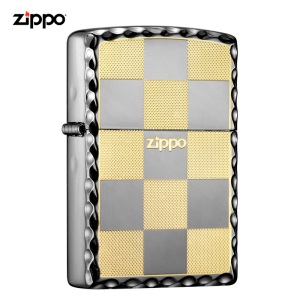 之宝(Zippo)打火机 格子 黑冰蚀刻填充ZBT-1-12 煤油防风火机