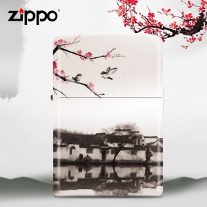 zippo打火机 山水画系列水墨江南芝宝男士 圣诞节礼物