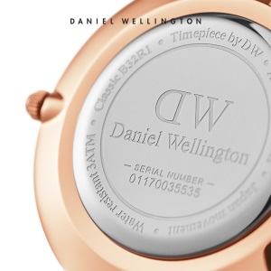 丹尼尔惠灵顿 (DanielWellington) 手表DW女表32mm金色边白盘白皮带女士手表学生手表