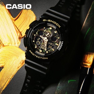 卡西欧（CASIO）手表 G-SHOCK YOUTH系列 丛林迷彩 男士防震防磁防水运动手表石英表