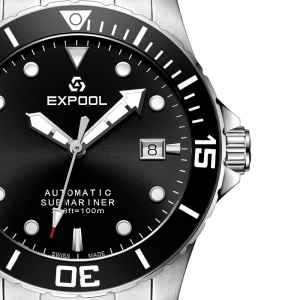 依保路（EXPOOL）瑞士手表 海霸系列进口钢表带机械潜水表100米防水夜光EG83.11.102