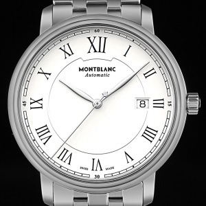万宝龙(Montblanc)传统系列瑞士原装精钢表壳钢带日期自动上链机械手表男表U0112610