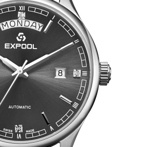 依保路（EXPOOL）瑞士手表 贝浩斯系列进口牛皮表带机械男士手表EG83.11.87