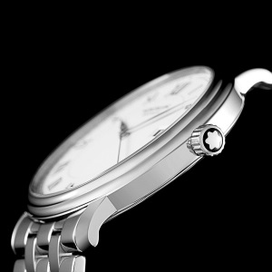 万宝龙(Montblanc)传统系列瑞士原装精钢表壳钢带日期自动上链机械手表男表U0112610